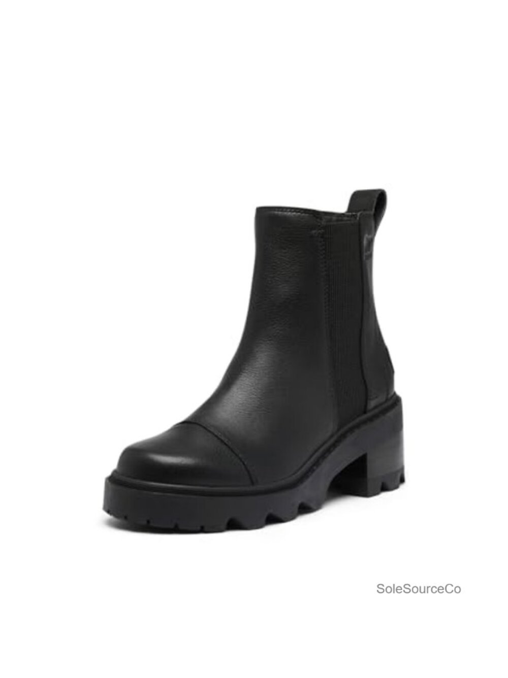 Women's Chelsea Boot, Leather, Waterproof, Block Heel, Slip-On